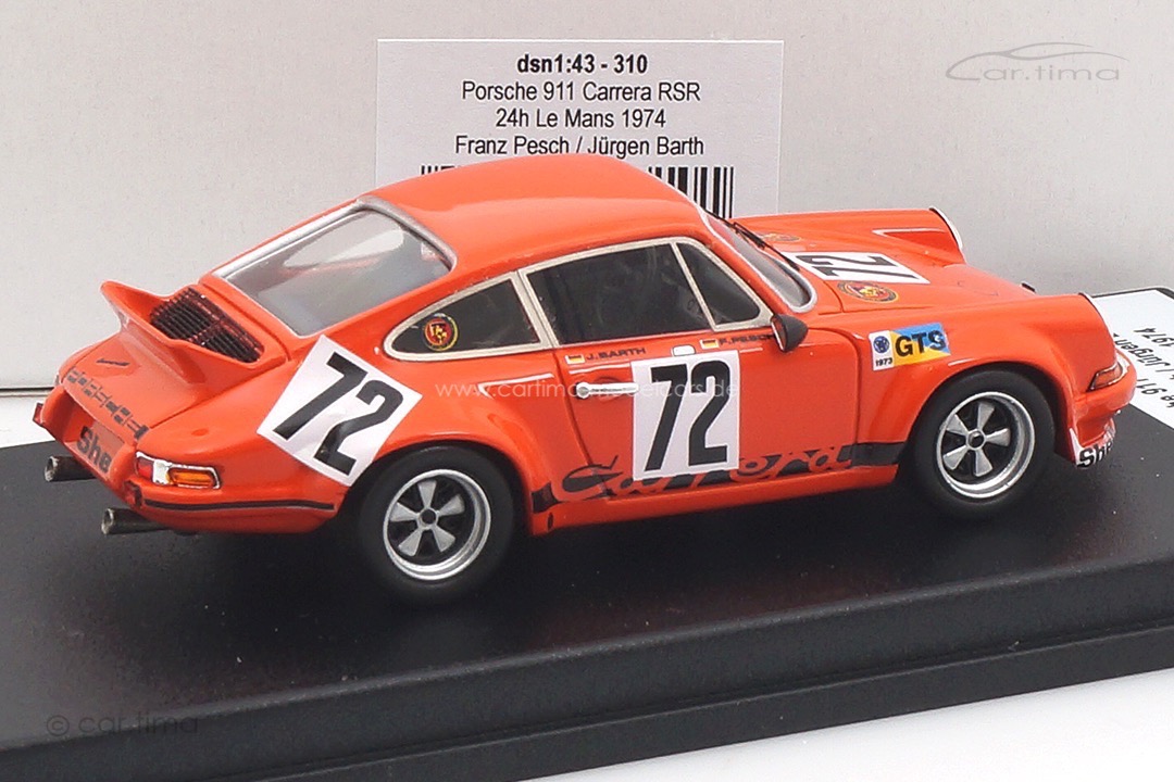 Porsche 911 Carrera RSR 24h Le Mans 1974 Barth/Pesch Troféu 1:43 DSN143-310
