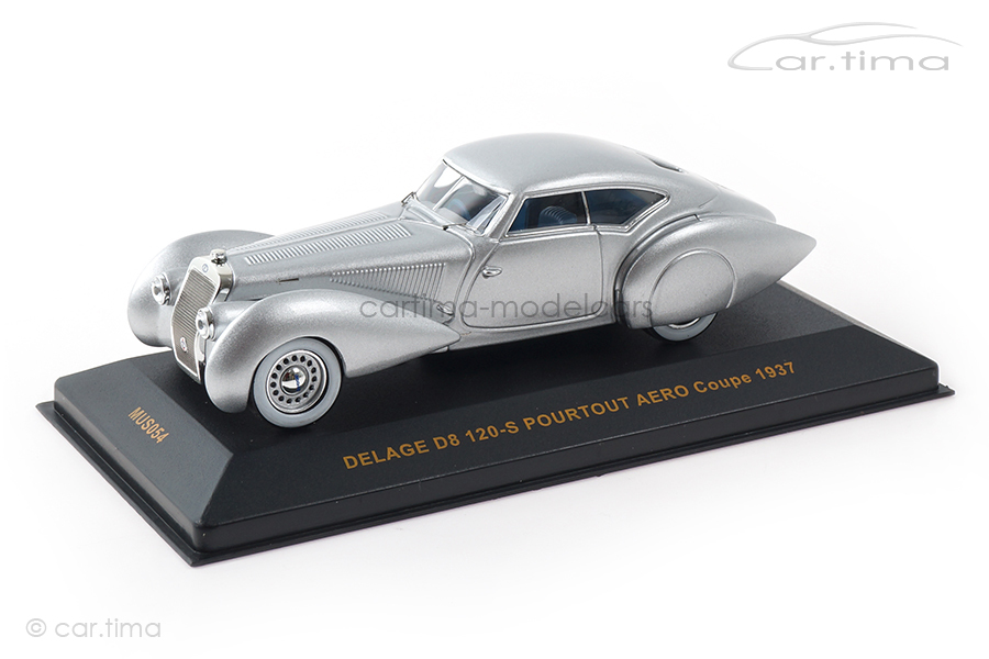 Delage D8 120-S Pourtout Aero Coupe 1937 silber IXO Models 1:43 MUS054 Delage D8 120-S Pourtout Aero Coupe 1937 silber IXO Models 1:43 MUS054