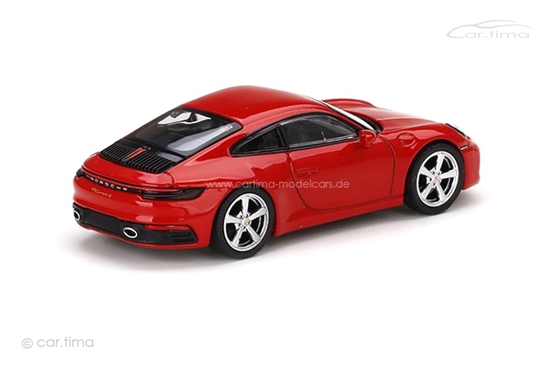 Porsche 911 (992) Carrera S Indischrot RHD MINI GT 1:64 MGT00283-R