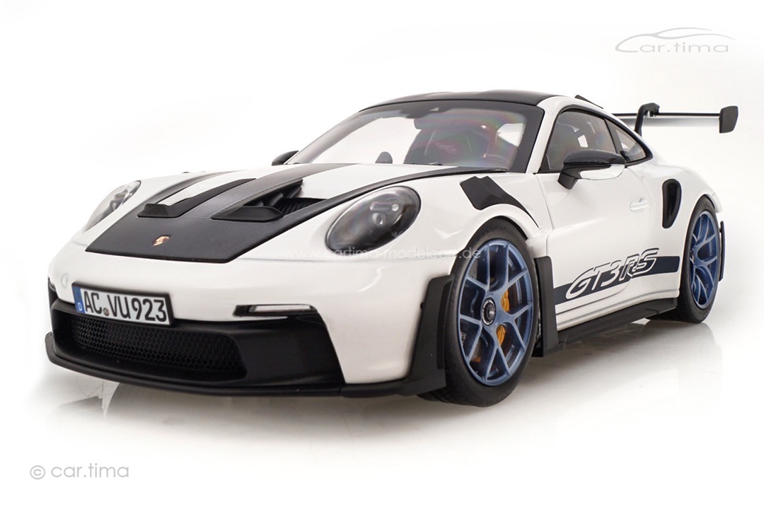 Porsche 911 (992) GT3 RS Weissach Package Weiß/Indigoblau Norev 1:18 187353 Porsche 911 (992) GT3 RS Weissach Package Weiß/Indigoblau Norev 1:18 187353