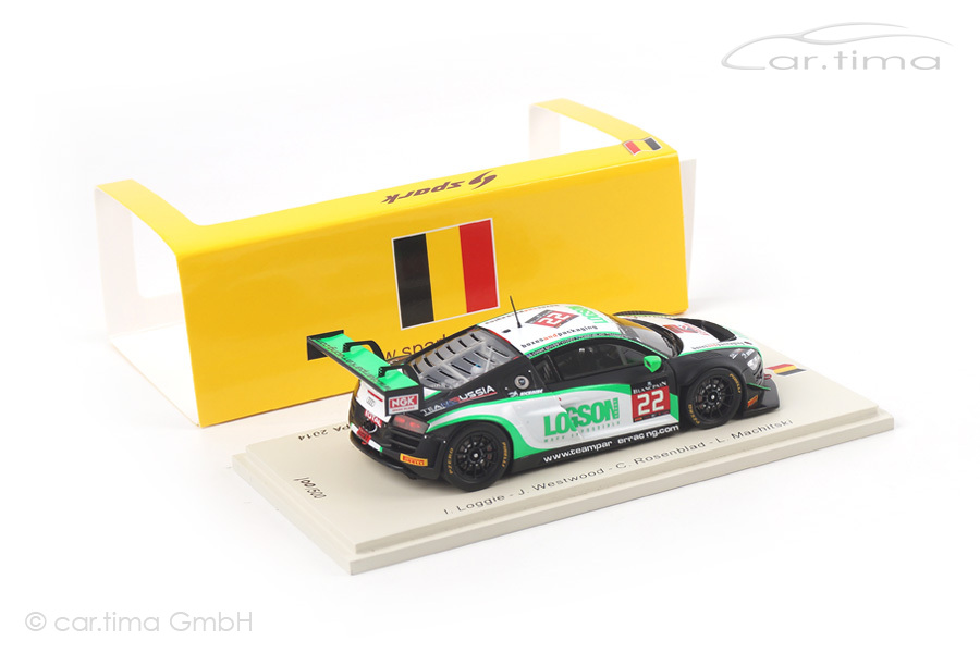 Audi R8 LMS Ultra 24h Spa 2014 Loggie/Machitski/Rosenblad/Westwood Spark 1:43 SB082 Audi R8 LMS Ultra 24h Spa 2014 Loggie/Machitski/Rosenblad/Westwood Spark 1:43 SB082