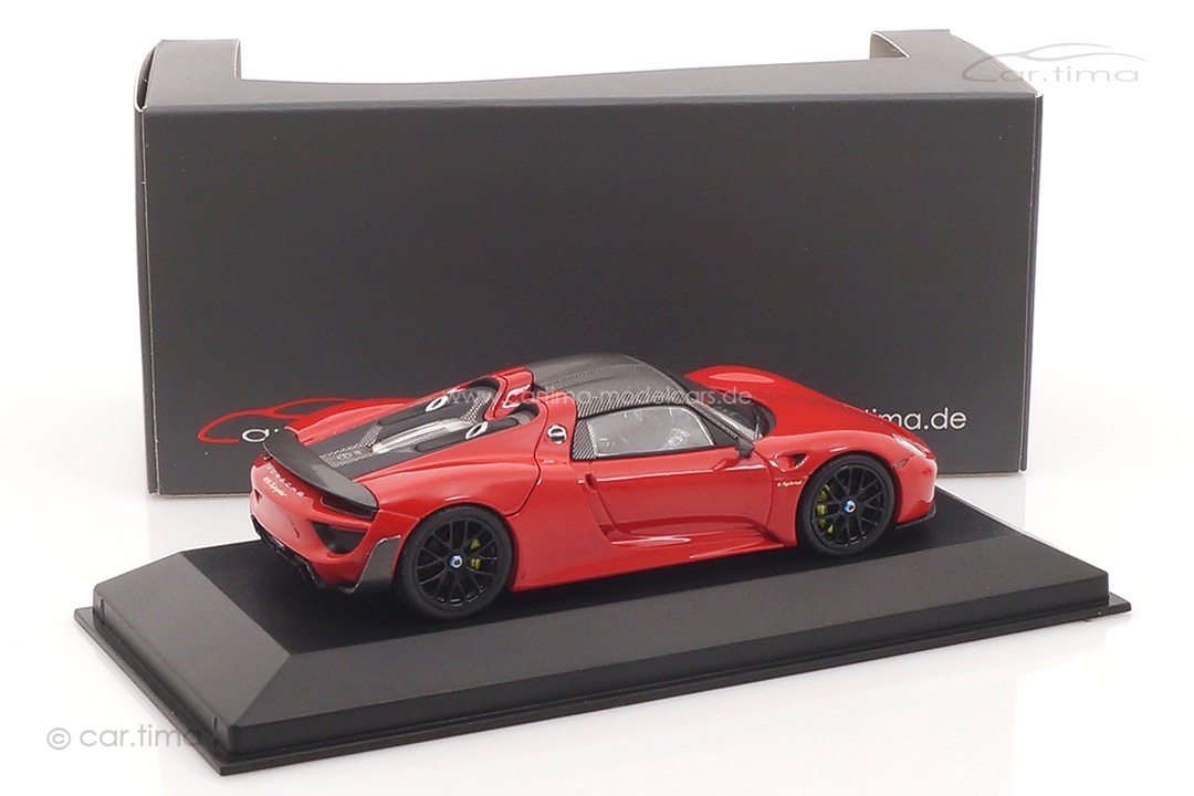 Porsche 918 Spyder Weissach Paket Indischrot/Rad schwarz Minichamps car.tima CUSTOMIZED 1:43