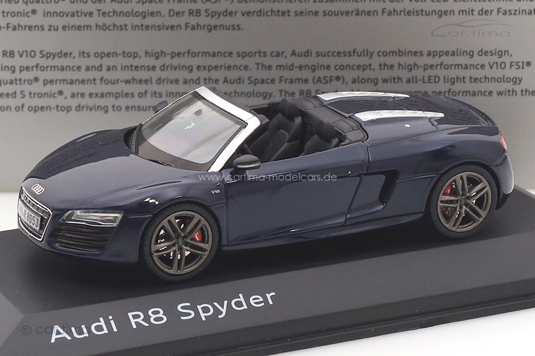 Audi R8 Spyder Estorilblau quattro GmbH 1:43 501.12.185.23