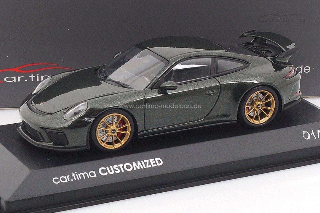 Porsche 911 (991 II) GT3 Oakgrün/Rad gold Minichamps car.tima CUSTOMIZED 1:43