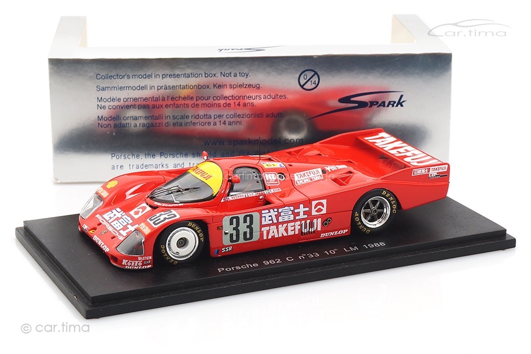 Porsche 962 C 24h Le Mans 1988 Elgh/Jarier/Redman Spark 1:43 S1912