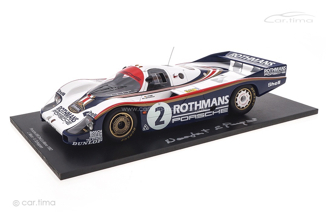 Porsche 956 L 24h Le Mans 1982 Signatur Norbert Singer inkl. Vitrine Spark 1:18 18S423SIG
