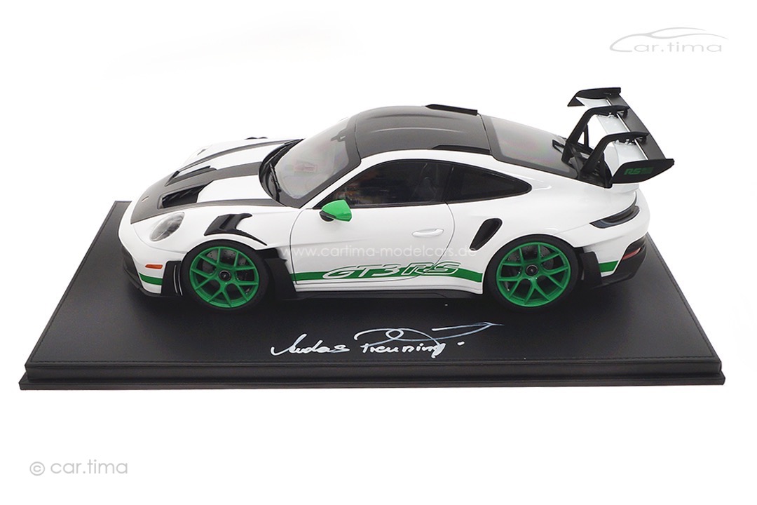 Porsche 911 (992) GT3 RS Tribute to RS Originalsignatur Andreas Preuninger inkl. Vitrine 1:12