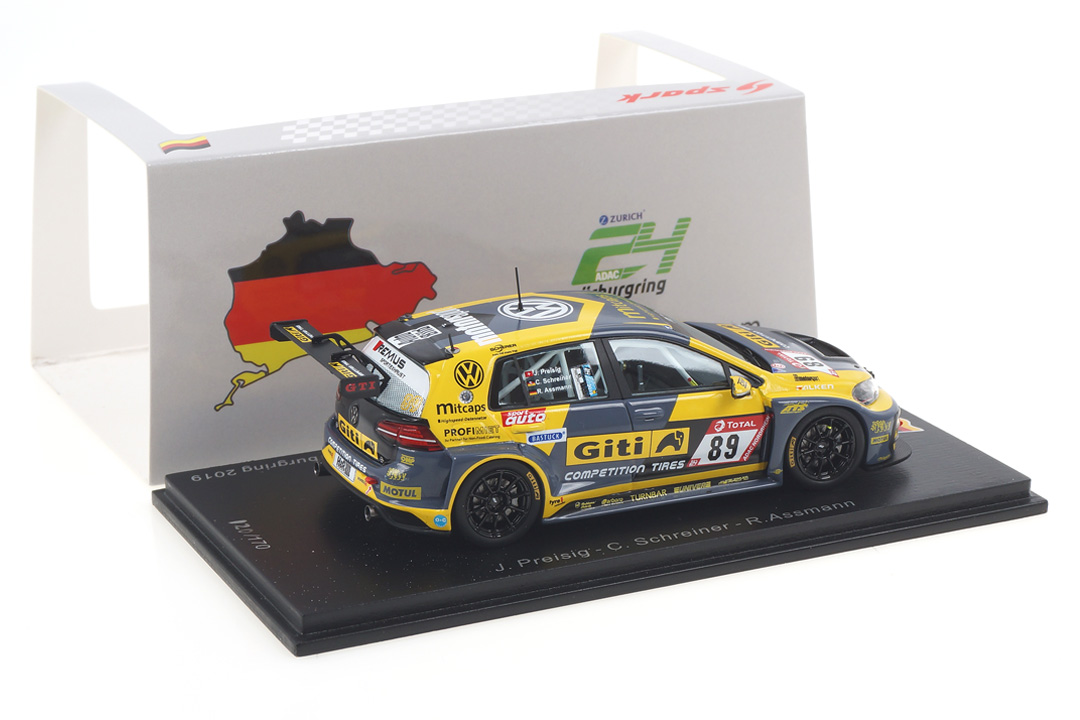 VW Golf VII GTI 24h Nürburgring 2019 Preisig/Schreiner/Assmann Spark 1:43 SG557 VW Golf VII GTI 24h Nürburgring 2019 Preisig/Schreiner/Assmann Spark 1:43 SG557