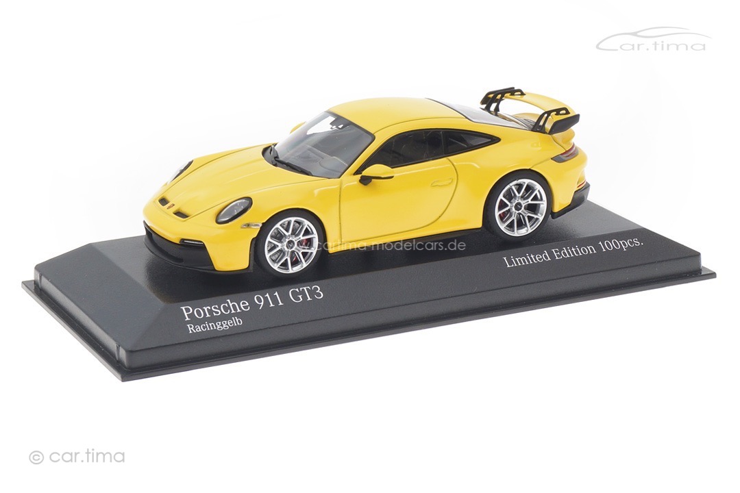 Porsche 911 (992) GT3 Racinggelb/Rad silber Minichamps 1:43 413069206