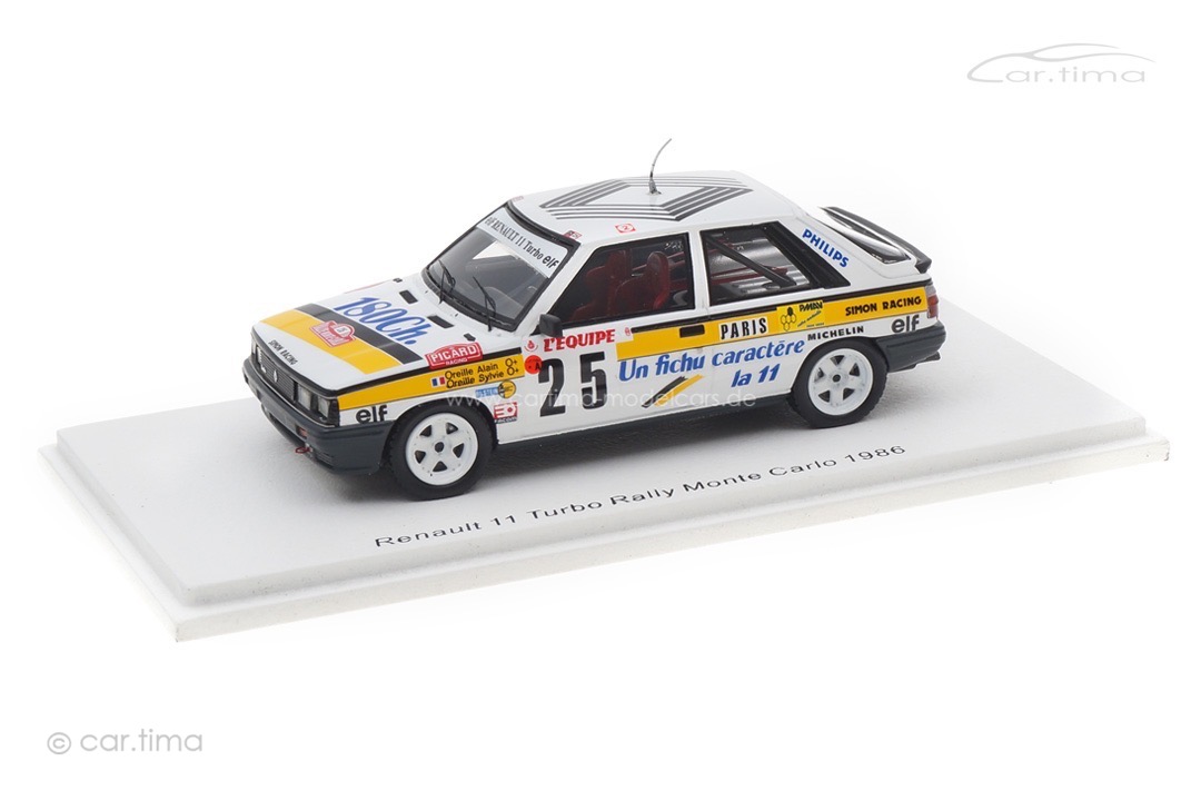 Renault 11 Turbo Rallye Monte Carlo 1986 Oreille/Oreille Spark 1:43 S5570 Renault 11 Turbo Rallye Monte Carlo 1986 Oreille/Oreille Spark 1:43 S5570