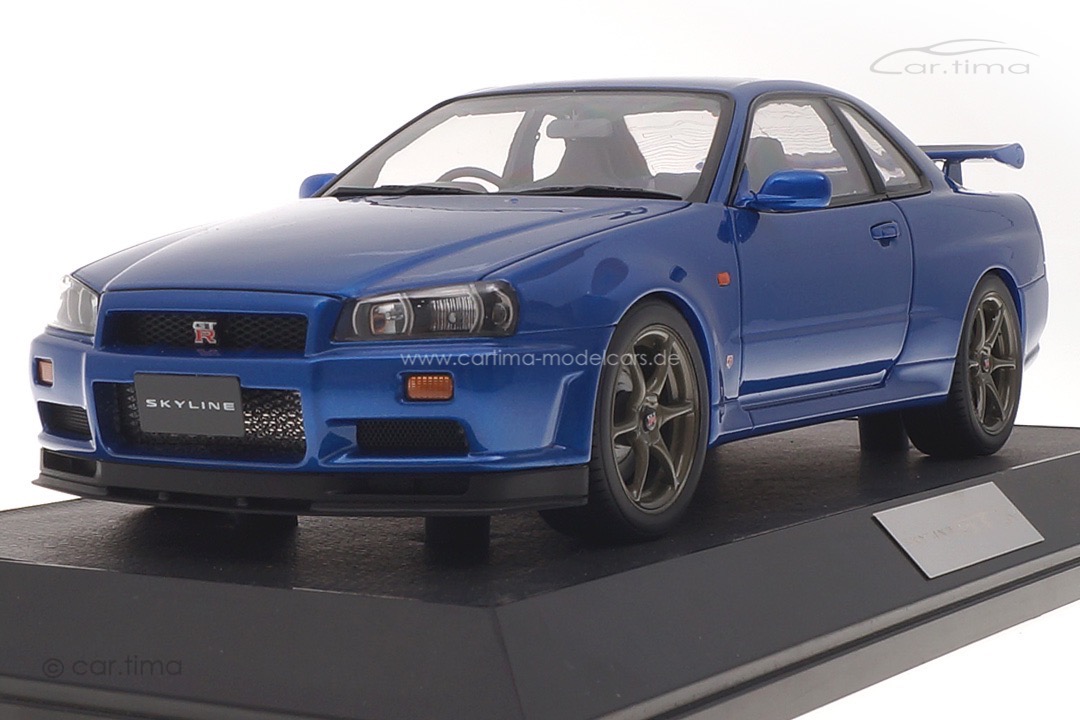 Nissan Skyline GT-R V-spec (BNR34) Bayside blue Hobby Japan 1:18 HJ1809BL Nissan Skyline GT-R V-spec (BNR34) Bayside blue Hobby Japan 1:18 HJ1809BL
