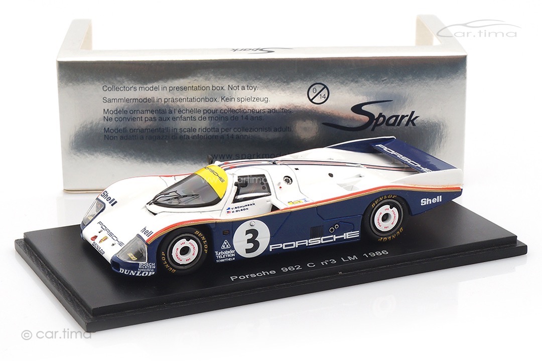 Porsche 962 C 24h Le Mans 1986 Olson/Schuppan Spark 1:43 S0925