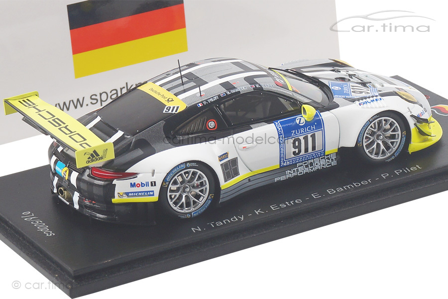 Porsche 911 (991) GT3 R 24h Nürburgring 2016 Bamber/Estre/Tandy/Pilet Spark 1:43 SG254 Porsche 911 (991) GT3 R 24h Nürburgring 2016 Bamber/Estre/Tandy/Pilet Spark 1:43 SG254