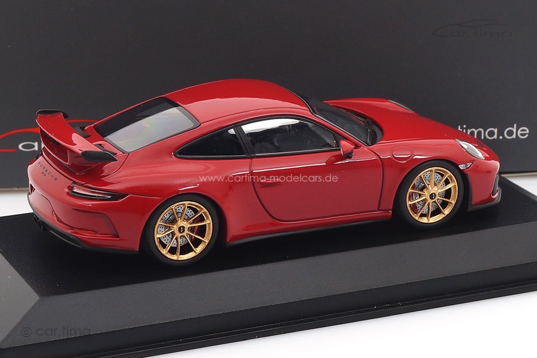 Porsche 911 (991) GT3 Gen. II Karminrot/Rad gold Minichamps car.tima CUSTOMIZED 1:43