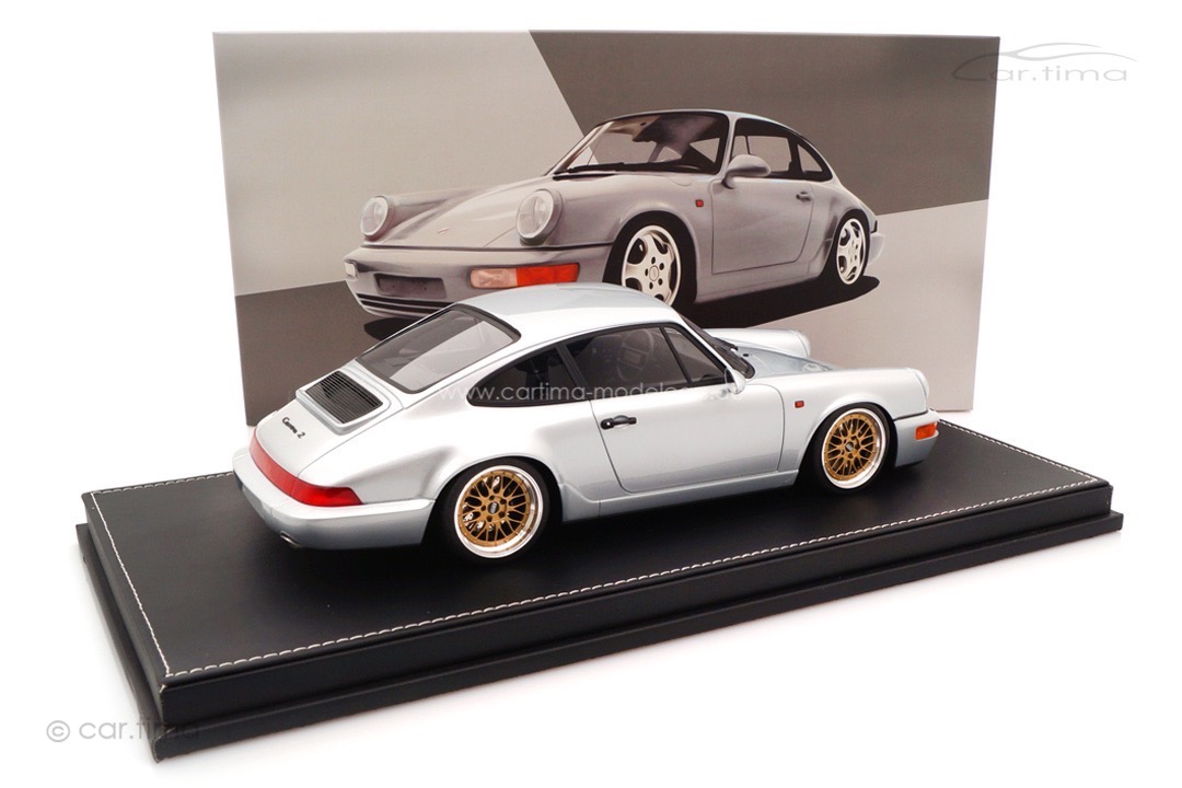 Porsche 911 (964) Carrera 2 Polarsilber BBS Le Mans Alufelgen car.tima CUSTOMIZED 1:18 Porsche 911 (964) Carrera 2 Polarsilber BBS Le Mans Alufelgen car.tima CUSTOMIZED 1:18