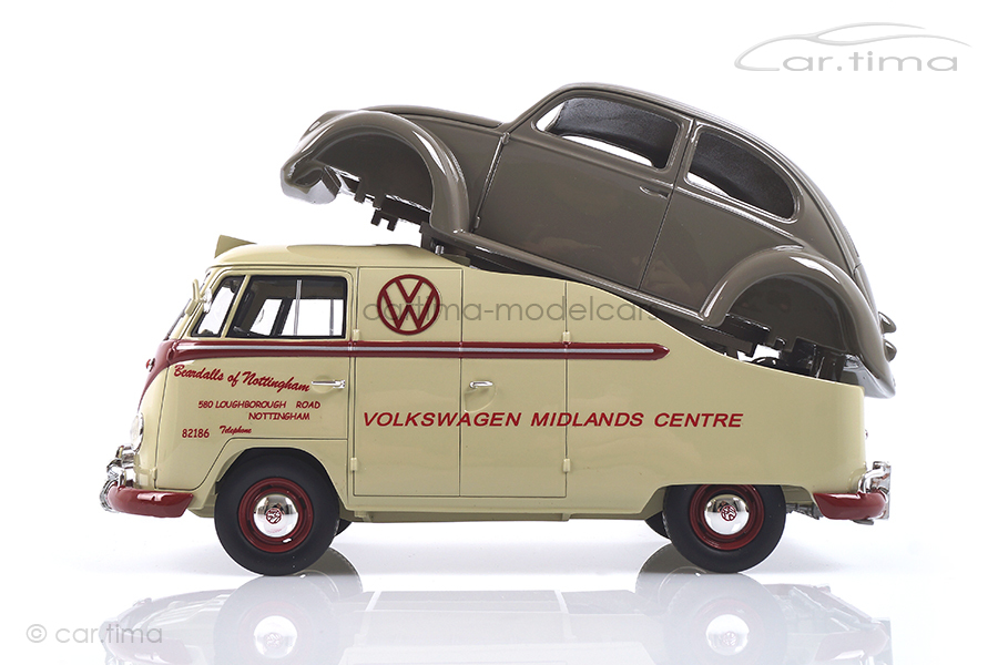 Volkswagen VW T1a Midlands Centre/Brezelkäfer Schuco 1:18 450016300 Volkswagen VW T1a Midlands Centre/Brezelkäfer Schuco 1:18 450016300