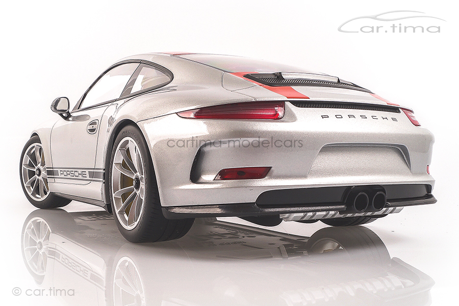 Porsche 911 (991) R GT-silber/Dekorstreifen rot Minichamps 1:12 125066321 Porsche 911 (991) R GT-silber/Dekorstreifen rot Minichamps 1:12 125066321