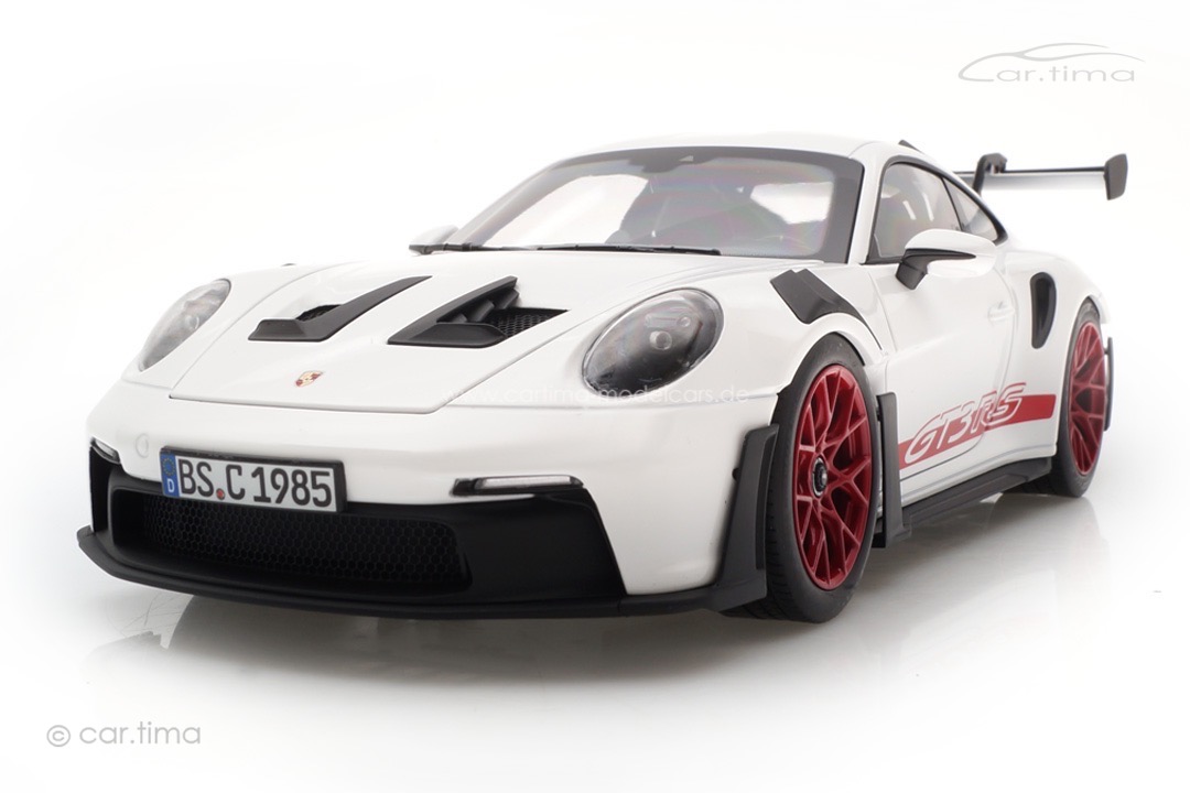 Porsche 911 (992) GT3 RS Weiß/Rad Pyrorot Norev 1:18 187352 Porsche 911 (992) GT3 RS Weiß/Rad Pyrorot Norev 1:18 187352