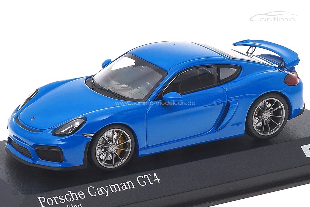 Porsche Cayman GT4 Voodoo blau Minichamps 1:43 CA04316074