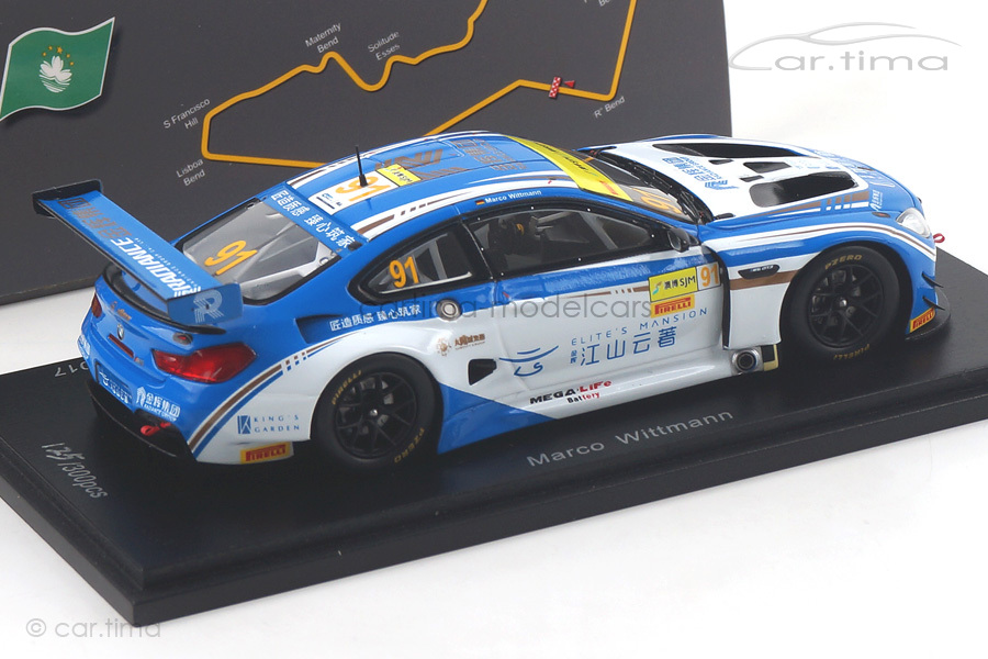 BMW M6 GT3 FIA GT World Cup Macau 2017 Marco Wittmann Spark 1:43 SA145 BMW M6 GT3 FIA GT World Cup Macau 2017 Marco Wittmann Spark 1:43 SA145