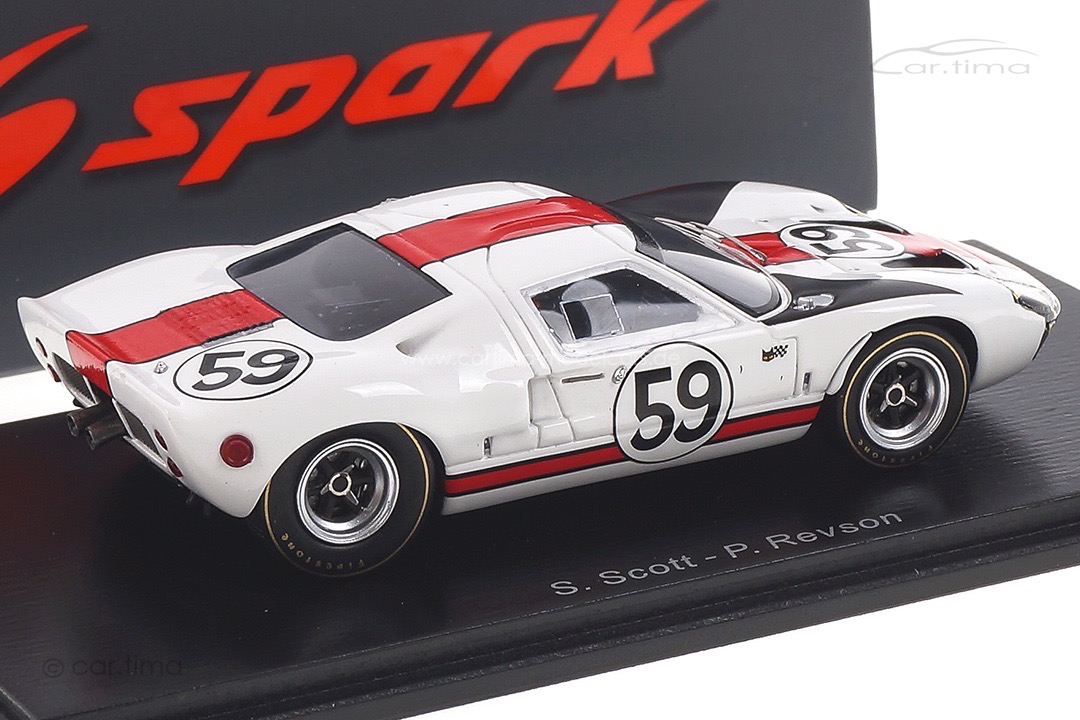 Ford GT40 24h Le Mans 1966 Scott/Revson Spark 1:43 S4537 Ford GT40 24h Le Mans 1966 Scott/Revson Spark 1:43 S4537