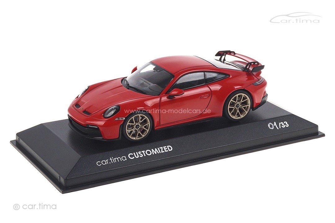 Porsche 911 (992) GT3 Indischrot China Edition Minichamps car.tima CUSTOMIZED 1:43