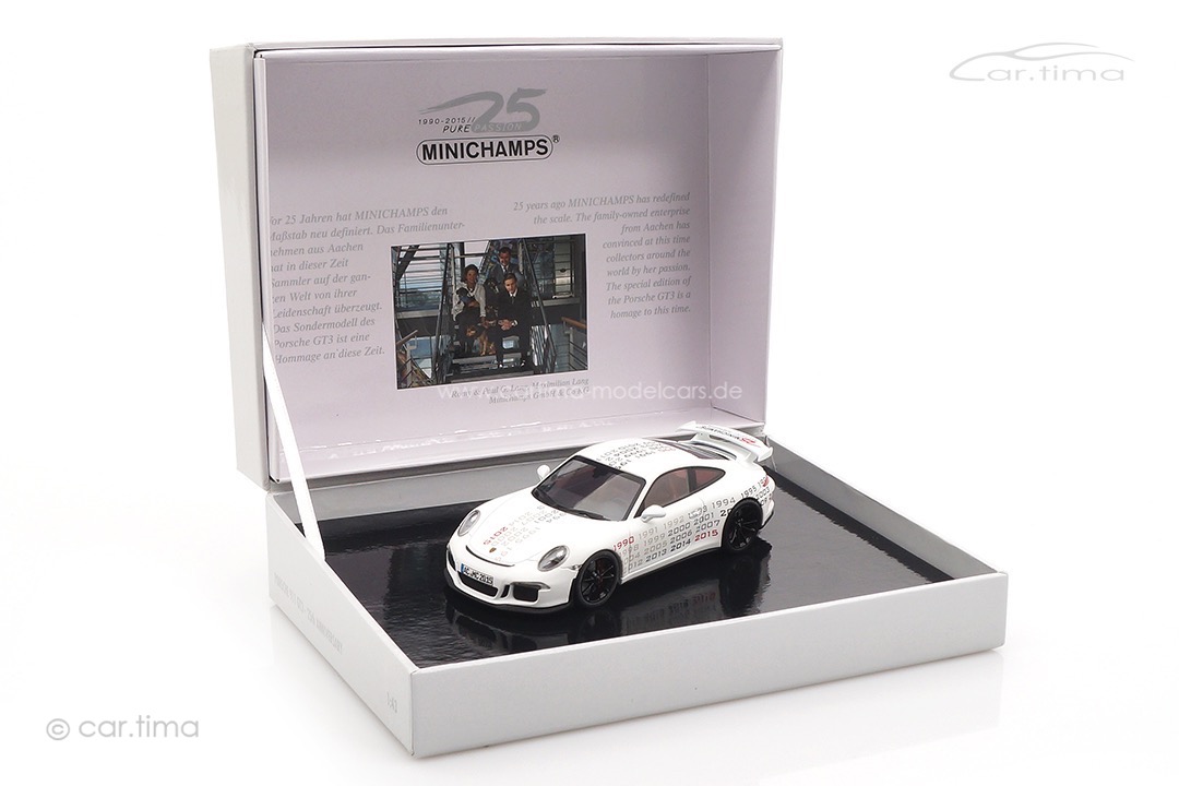 Porsche 911 (991) GT3 Weiß 25 Jahre Minichamps Minichamps 1:43 410062022