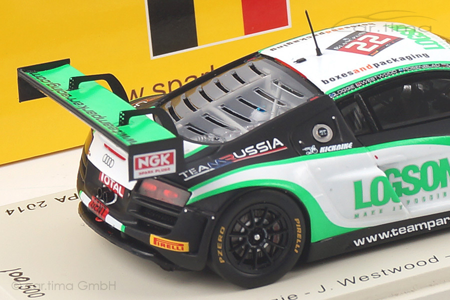 Audi R8 LMS Ultra 24h Spa 2014 Loggie/Machitski/Rosenblad/Westwood Spark 1:43 SB082 Audi R8 LMS Ultra 24h Spa 2014 Loggie/Machitski/Rosenblad/Westwood Spark 1:43 SB082