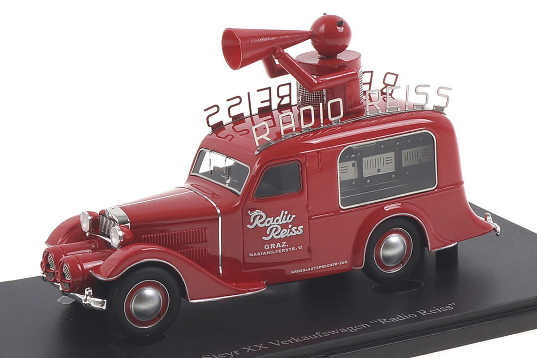 Steyr XX Verkaufswagen "Radio Reiss" autocult 1:43 08014 Steyr XX Verkaufswagen "Radio Reiss" autocult 1:43 08014