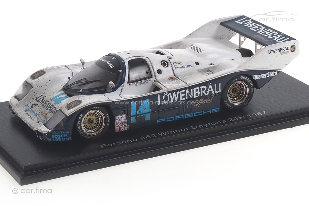 Porsche 962 Winner 24h Daytona 1987 Bell/Holbert/Robinson/Unser Jr. car.tima FINISH LINE 1:43 Porsche 962 Winner 24h Daytona 1987 Bell/Holbert/Robinson/Unser Jr. car.tima FINISH LINE 1:43