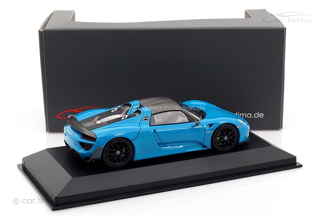 Porsche 918 Spyder Weissach Paket Miami blue/Rad schwarz Minichamps car.tima CUSTOMIZED 1:43