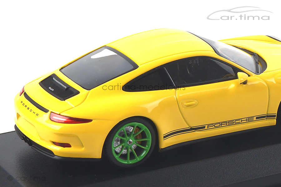 Porsche 911 (991) R Racinggelb/Rad grün Minichamps car.tima CUSTOMIZED 1:43 Porsche 911 (991) R Racinggelb/Rad grün Minichamps car.tima CUSTOMIZED 1:43