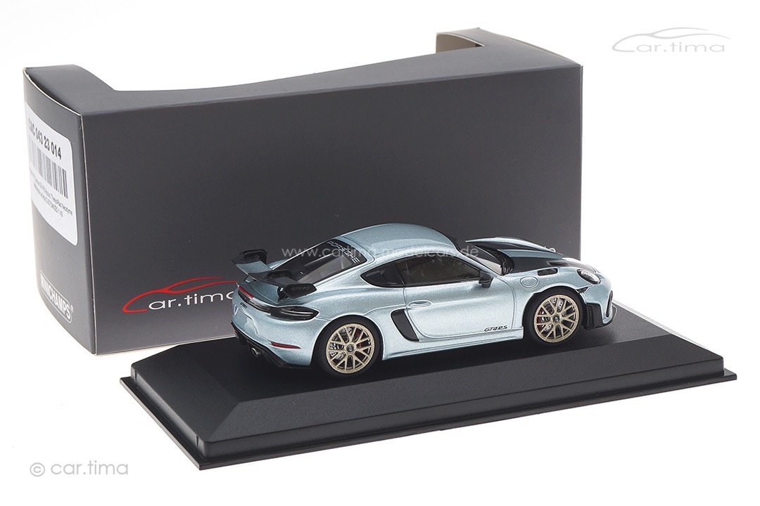 Porsche 718 Cayman GT4 RS Azzuro Thetys/Rad Neodyme Minichamps car.tima CUSTOMIZED 1:43 Porsche 718 Cayman GT4 RS Azzuro Thetys/Rad Neodyme Minichamps car.tima CUSTOMIZED 1:43