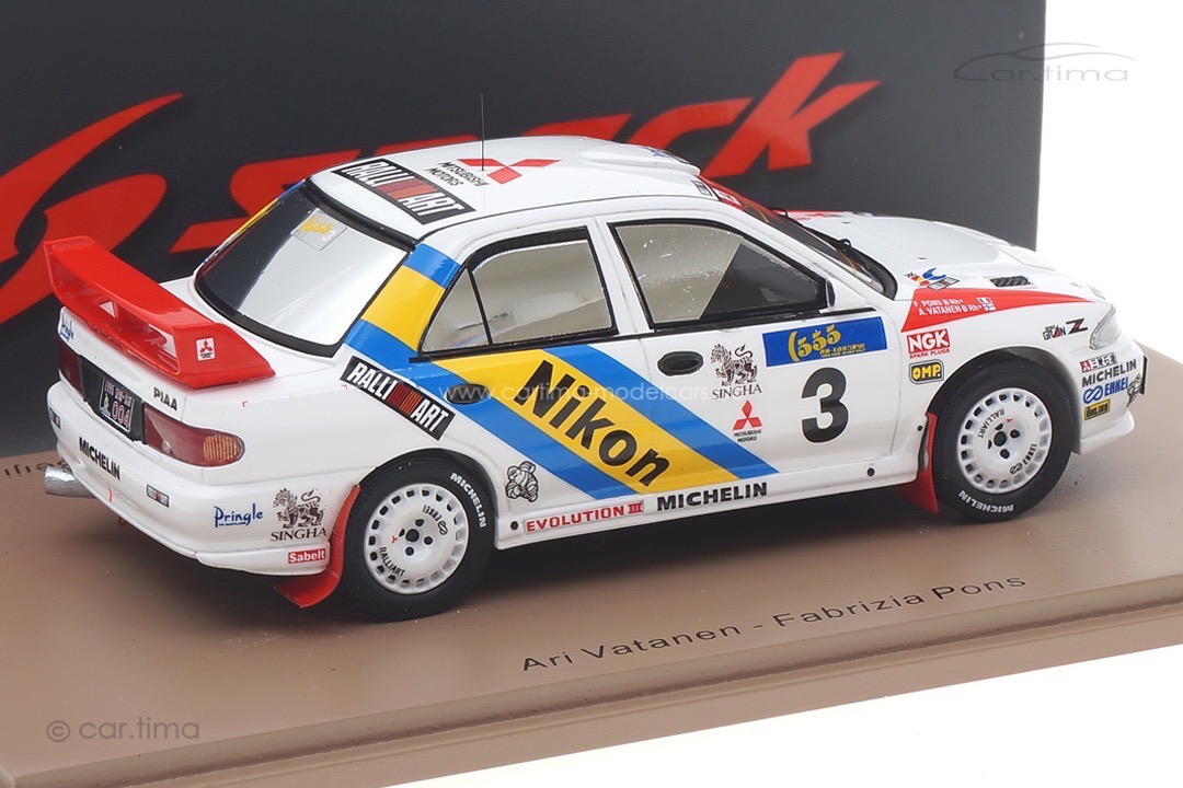 Mitsubishi Lancer EVOLUTION III Rallye Hong Kong 1995 Vatanen/Pons Spark 1:43 S6520 Mitsubishi Lancer EVOLUTION III Rallye Hong Kong 1995 Vatanen/Pons Spark 1:43 S6520