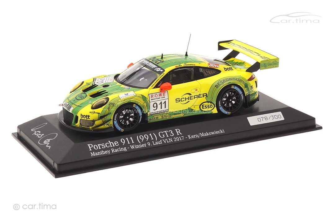 Porsche 911 GT3 R Winner 9. Lauf VLN 2017 Originalsignatur Lars Kern Minichamps 1:43 CA04318002SIG Porsche 911 GT3 R Winner 9. Lauf VLN 2017 Originalsignatur Lars Kern Minichamps 1:43 CA04318002SIG