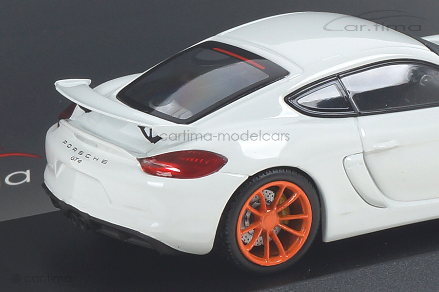 Porsche Cayman GT4 Weiß/Rad Gulf orange Minichamps car.tima CUSTOMIZED