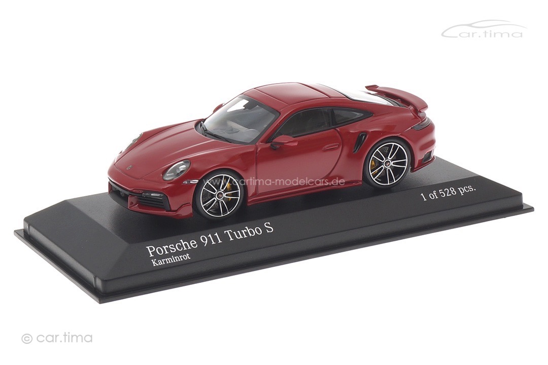 Porsche 911 (992) Turbo S Sport Design Karminrot Minichamps 1:43 410060070