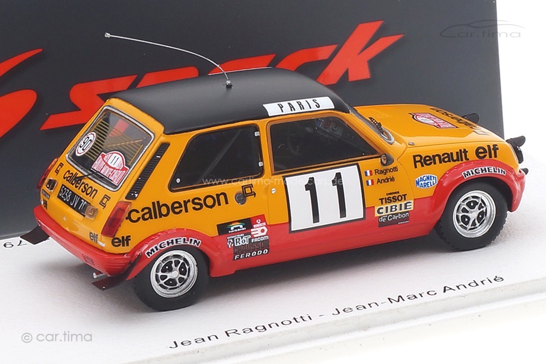 Renault 5 Alpine Rallye Monte Carlo 1979 Ragnotti/Andrié Spark 1:43 S6038 Renault 5 Alpine Rallye Monte Carlo 1979 Ragnotti/Andrié Spark 1:43 S6038