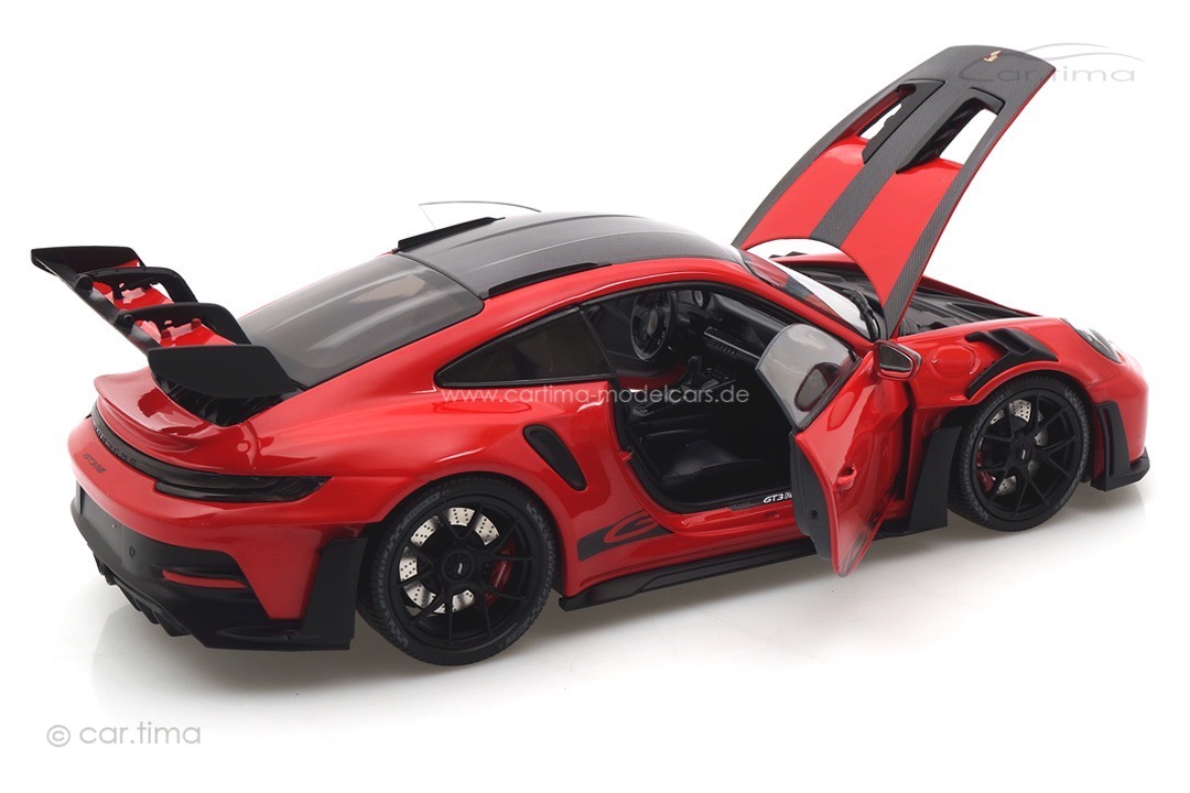 Porsche 911 (992) GT3 RS Weissach Paket Indischrot/Rad schwarz Minichamps 1:18 113062027 Porsche 911 (992) GT3 RS Weissach Paket Indischrot/Rad schwarz Minichamps 1:18 113062027