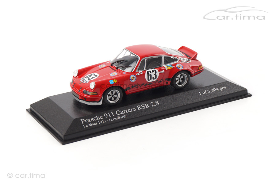 Porsche 911 Carrera RSR 2,8 24h Le Mans 1973 Loos/Barth Minichamps 1:43 430736963 Porsche 911 Carrera RSR 2,8 24h Le Mans 1973 Loos/Barth Minichamps 1:43 430736963