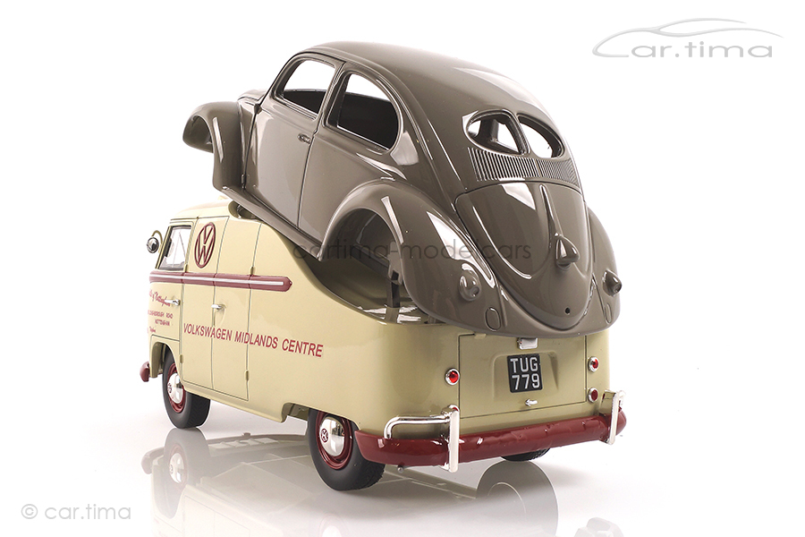 Volkswagen VW T1a Midlands Centre/Brezelkäfer Schuco 1:18 450016300 Volkswagen VW T1a Midlands Centre/Brezelkäfer Schuco 1:18 450016300