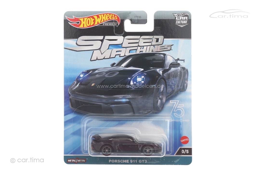 Porsche 911 (992) GT3 schwarz CHASE Speed Machines 0/5 Real Riders Hot Wheels 1:64 FPY86-HKC45