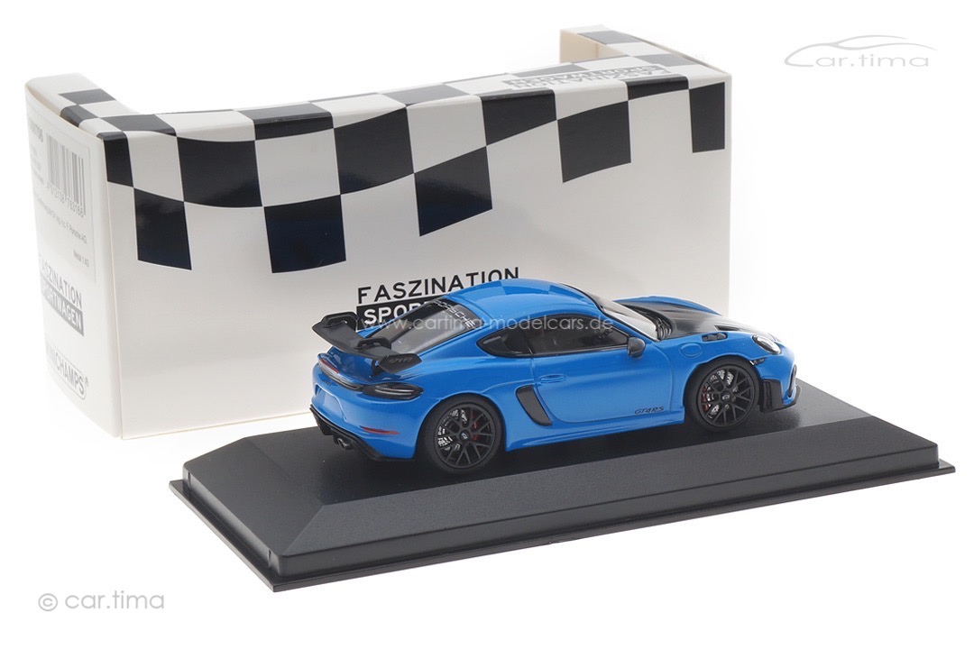 Porsche 718 (982) Cayman GT4 RS Weissach Package Sharkblue/Rad schwarz Minichamps 1:43 413069706