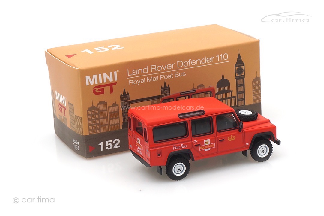 Land Rover Defender 110 Royal Mail Post Bus RHD MINI GT 1:64 MGT00152-R