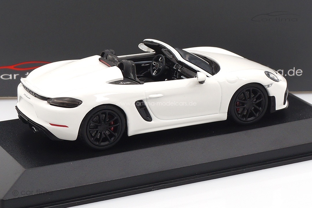 Porsche Boxster Spyder (718) Weiß/Rad schwarz Minichamps car.tima CUSTOMIZED 1:43