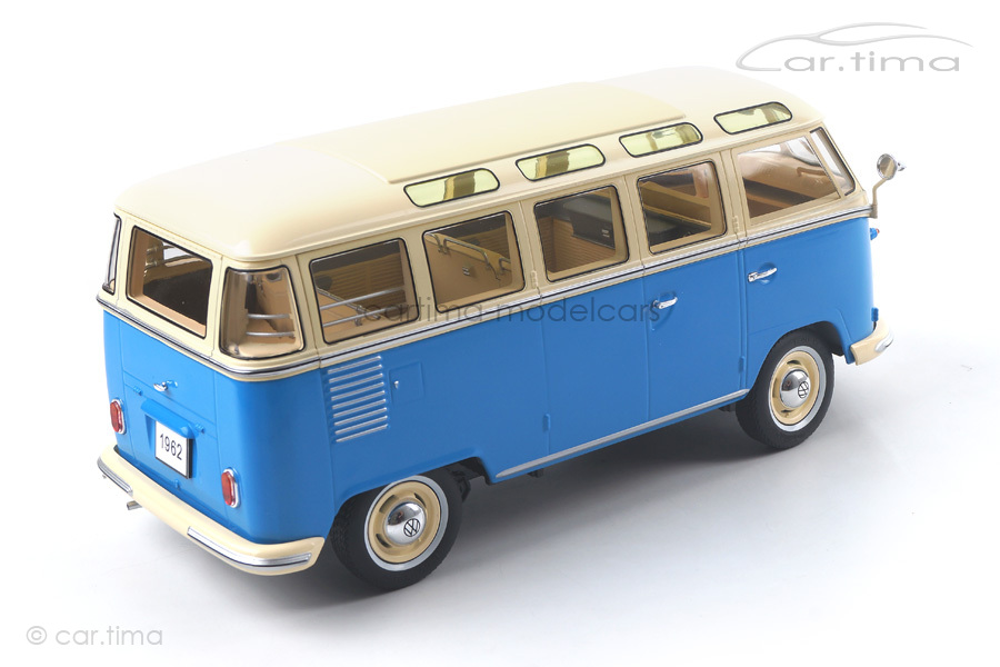 Volkswagen VW Bulli T1 Samba 1962 blau/creme KK Scale 1:18 KKDC180152