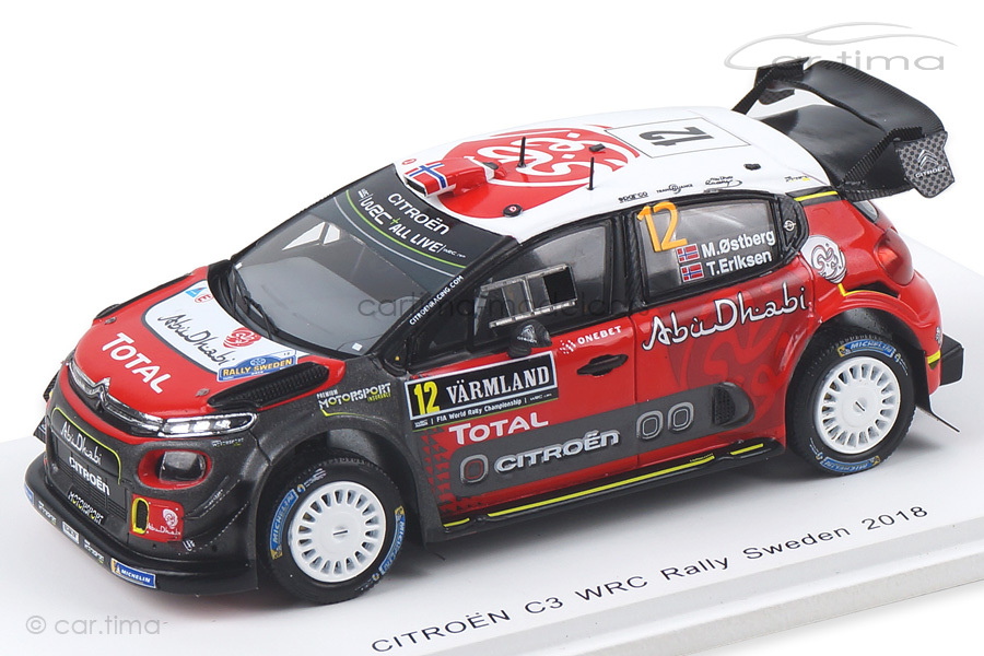 Citroen C3 WRC Rally Sweden 2018 Ostberg/Eriksen Spark 1:43 S5965 Citroen C3 WRC Rally Sweden 2018 Ostberg/Eriksen Spark 1:43 S5965