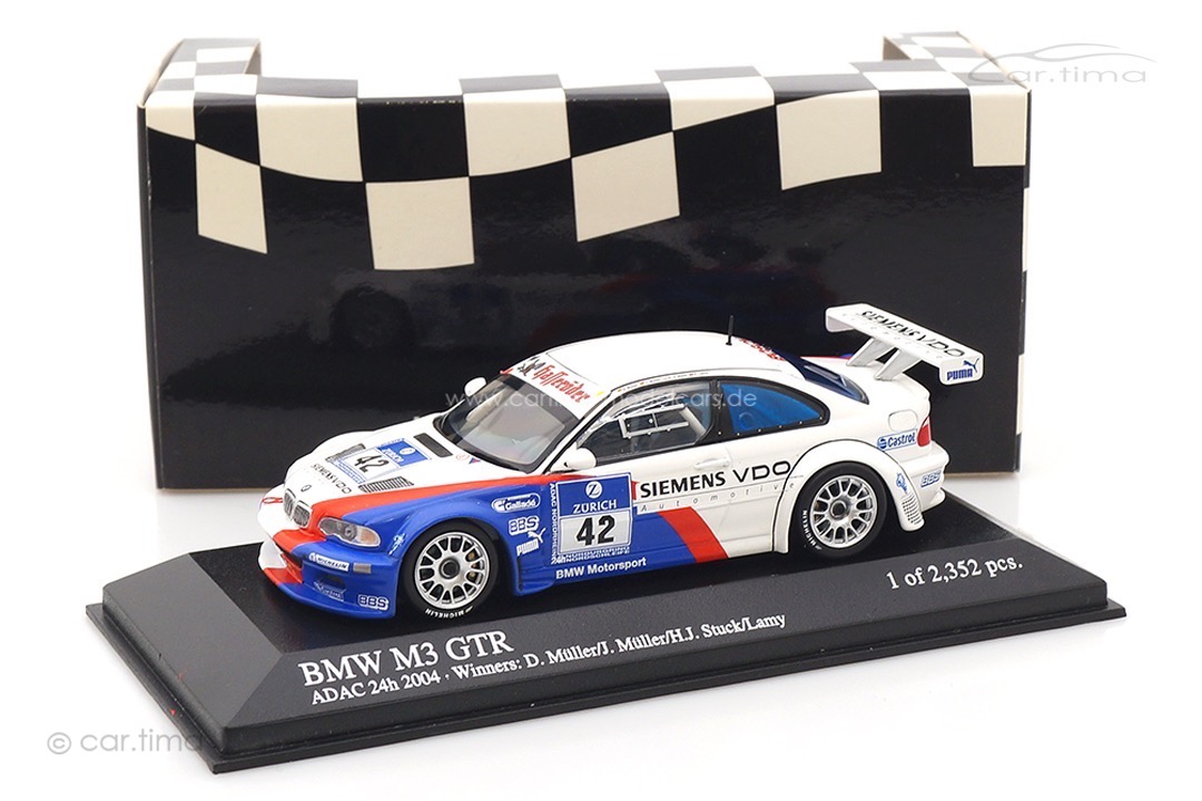 BMW M3 GTR Winner 24h Nürburgring 2004 Müller/Müller/Lamy/Stuck Minichamps 1:43 400042342