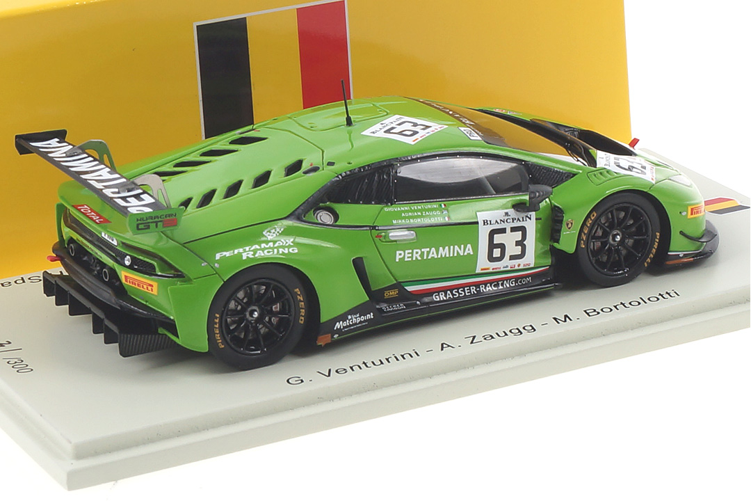 Lamborghini Huracán GT3 24h Spa 2015 Bortolotti/Venturini/Zaugg Spark 1:43 SB283 Lamborghini Huracán GT3 24h Spa 2015 Bortolotti/Venturini/Zaugg Spark 1:43 SB283
