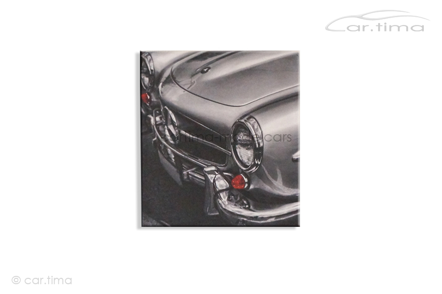 Kunstdruck auf Leinwand/Keilrahmen Mercedes-Benz 190 SL silber 45x50 cm
